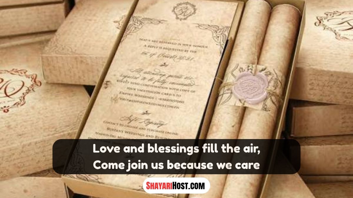 Invitation Card Shayari In English